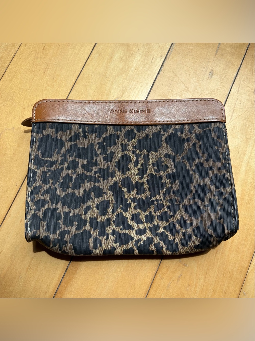 ANNE KLEIN II Vintage 80s Cheetah Animal Print Small Purse Clutch Bag